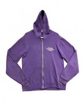 American Apparel Camp Kinneret 2009 Purple Full-Zip Hoodie with Hood Size Large